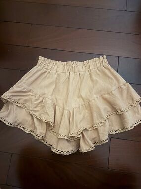 Beige Ruffle Tiered Women’s Skirt